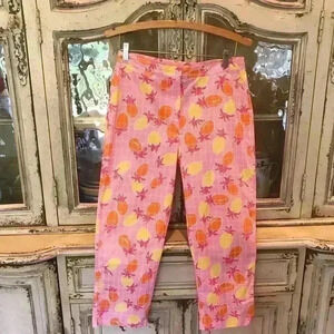 Lily Pulitzer pineapple cropped pants size 6